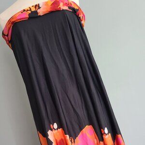 2 Way NWOT Tropical Carefree Maxi skirt strapless Dress Sz XL Colorful